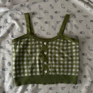 Small green & white tank top